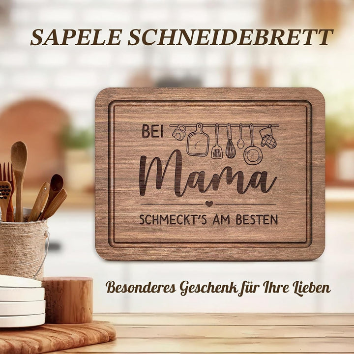 Mama Geschenk, Schneidebrett aus Holz Geburtstagsgeschenk für Mama, Holzschneidebrett aus Massiver A