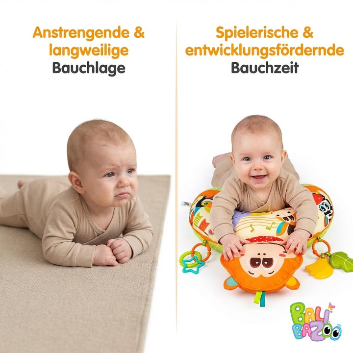 BALIBAZOO Tummy Time Bauchlage Kissen Baby - BPA-Frei Spielkissen ab 0+ Monaten - Sensorisch Bauchki