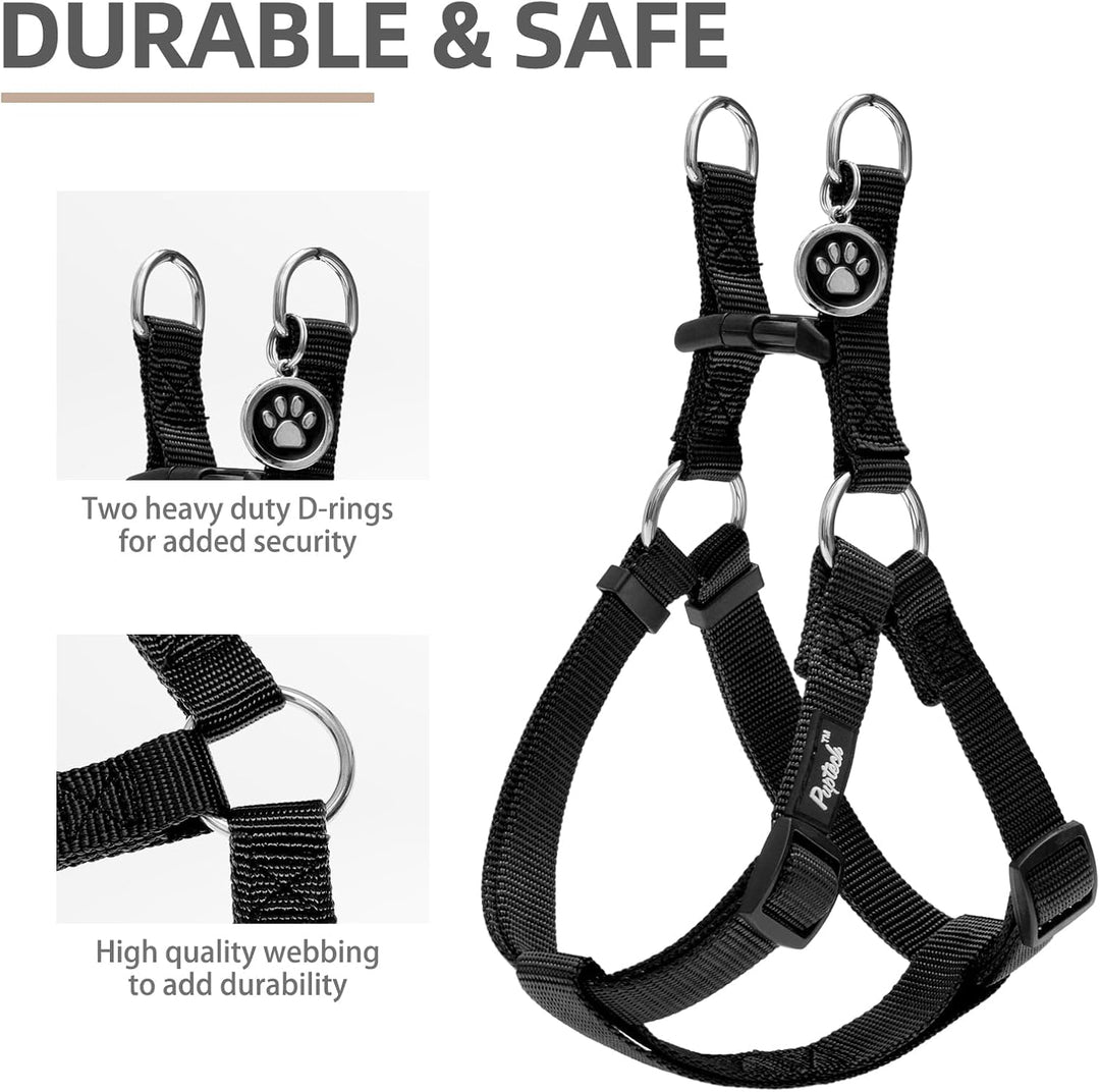 Hundegeschirr Nylon, Step-In, Verstellbar, Ausbruchsicher | für kleine, mittel-grosse & Grosse Hunde