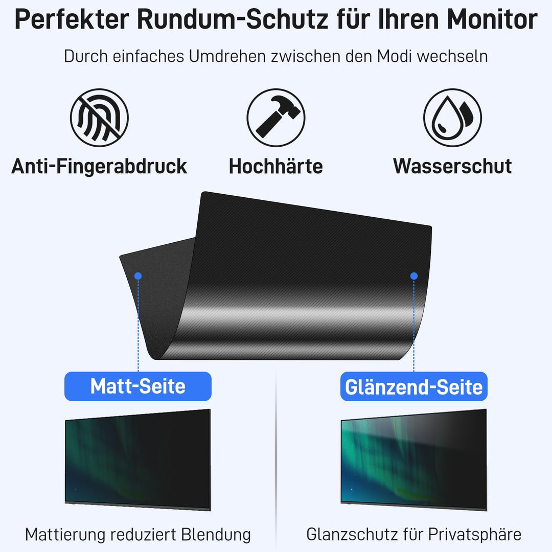 Pozlle 23,8-Zoll-Computer-Sichtschutzschild für 16:9-Breitbild-Desktop-Monitor - Blendfreier Blaulic