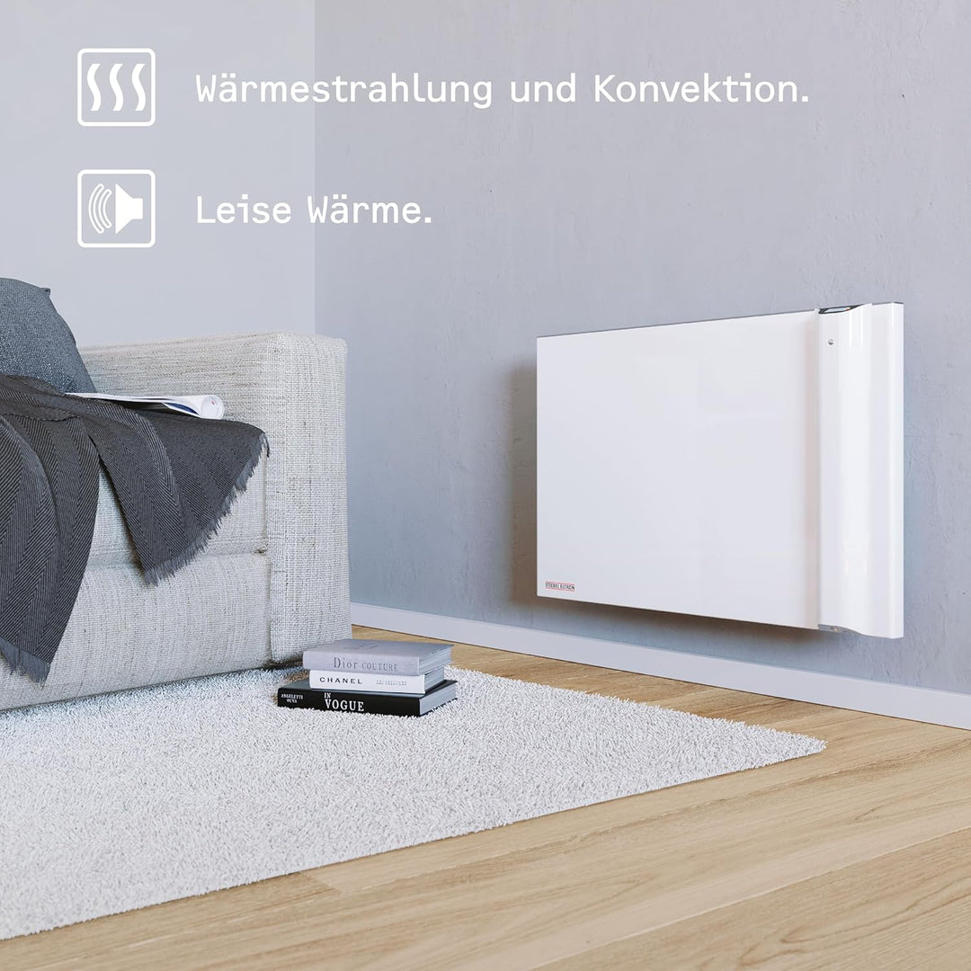 STIEBEL ELTRON Duo Wandkonvektor CND 150, 1,5 kW für ca. 20 m², LC-Display, Wochentimer, Elektroheiz