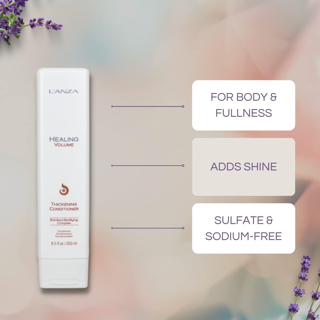 L'ANZA Heilungsvolumen Verdickungskonditionierer (1,000 ml), Verleiht Feinem & Glattem Haar Glanz, V