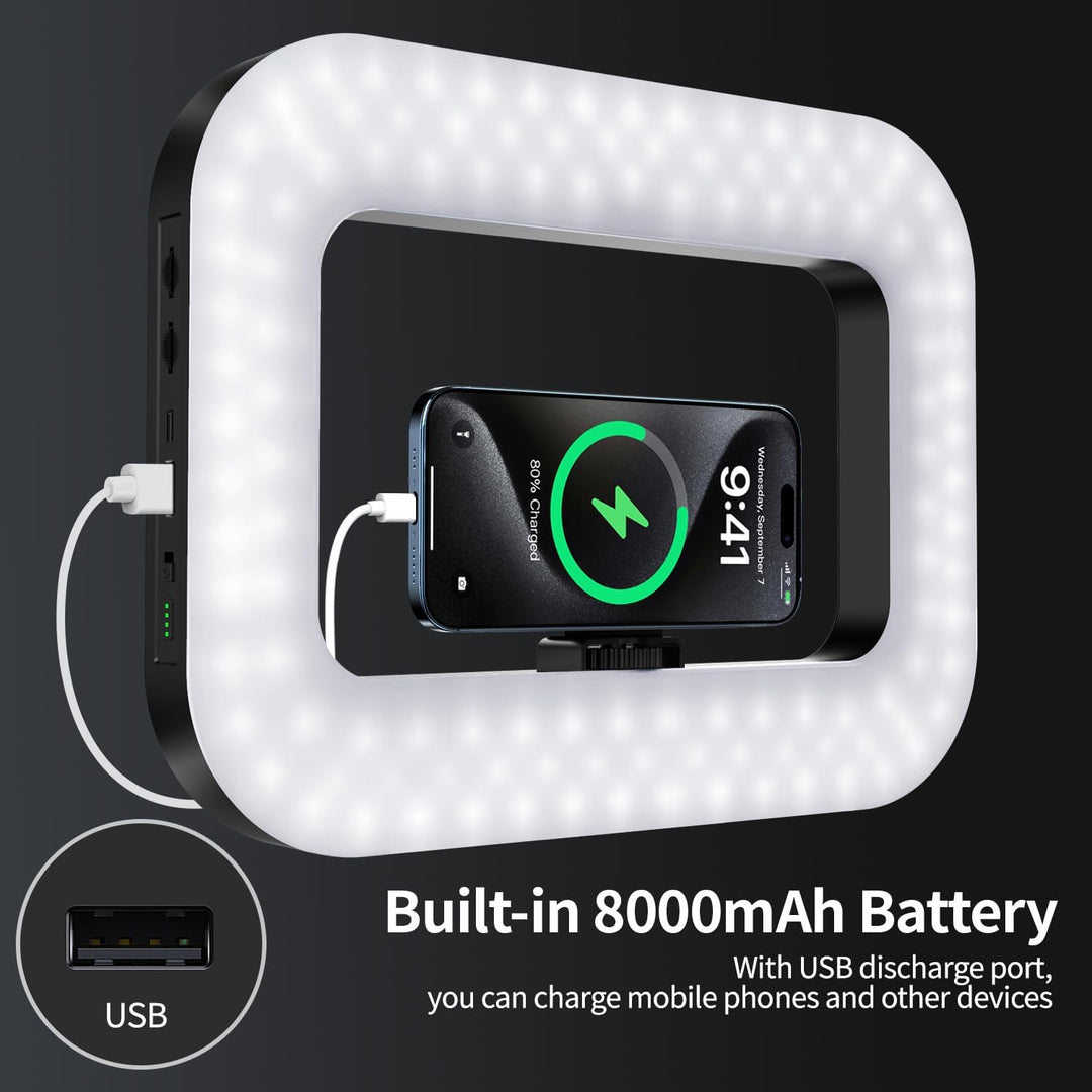 yAyusi Magnetisch Handylicht für Videoaufnahmen, Hand-Telefonstabilisator mit Licht, 8000mAh LED-Sel