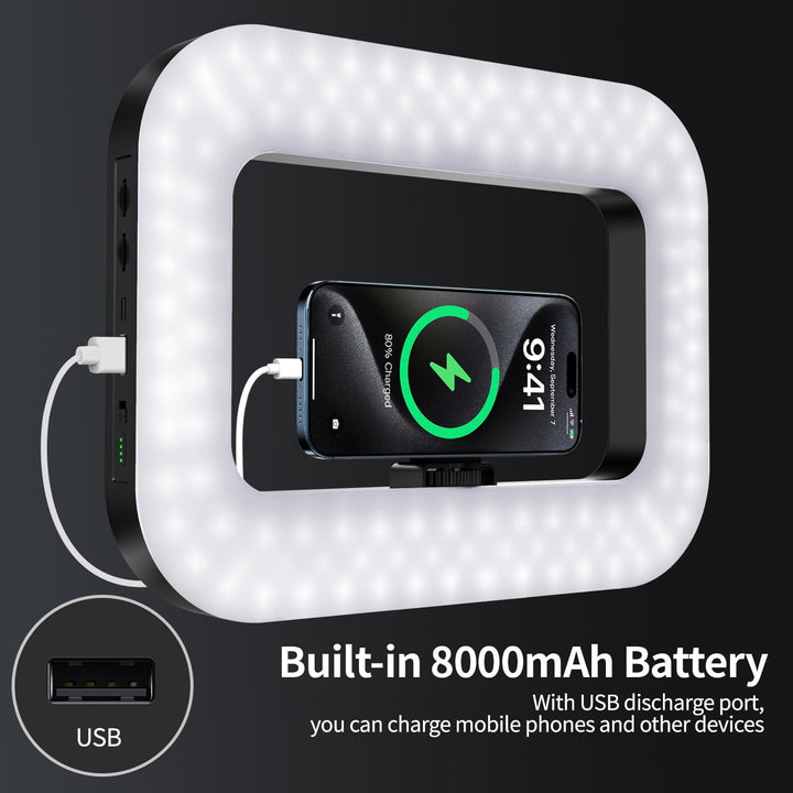 yAyusi Magnetisch Handylicht für Videoaufnahmen, Hand-Telefonstabilisator mit Licht, 8000mAh LED-Sel
