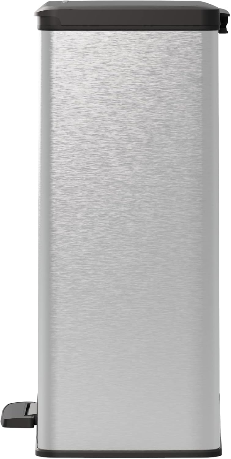 CURVER DECO BIN Mülleimer, Kunststoff, Silber metallic, 65L, Silber metallic
