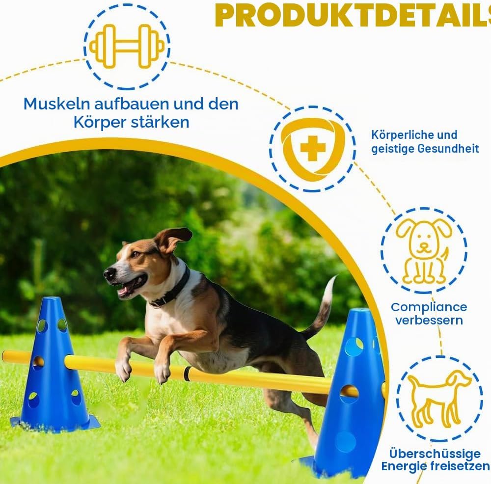 Agility Set Hunde Hürden Steckhürdenset Kinder, Agility Hürden Hindernisse für Pferde Hundeparcours