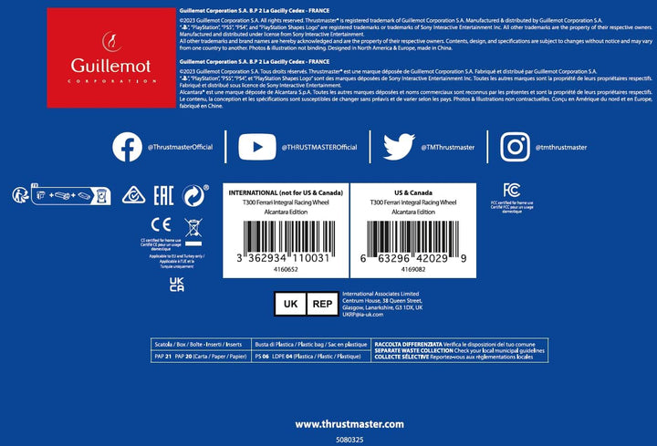 Thrustmaster T300 Integral Alcantara Force Feedback Racing Wheel für PS5 / PS4 / PC