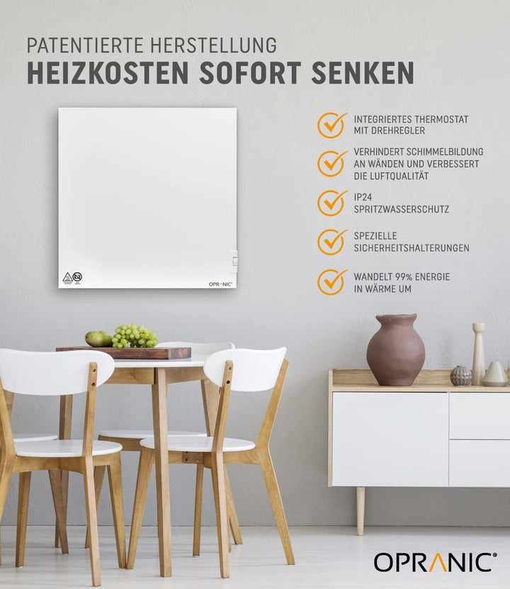 Infrarot Hybridheizung mit Thermostat | 5 Jahre Garantie | Infrarotheizung Wandmontage oder Infrarot