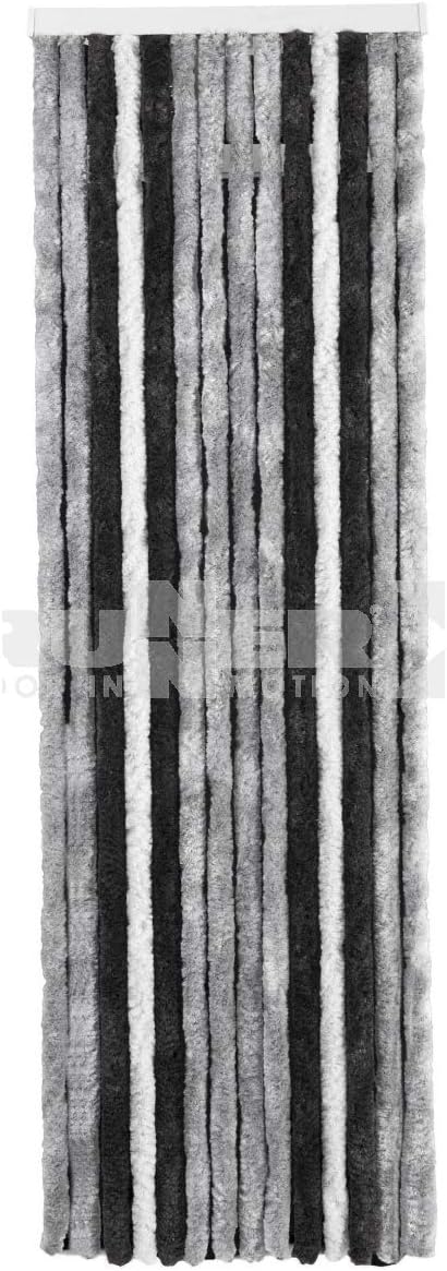 Chenille Flauschvorhang 100 x 205 cm grau/anthrazit/schwarz