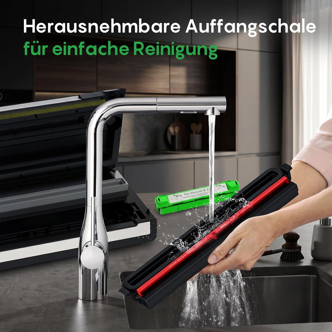 FRESKO Vakuumiergerät Automatik, 18 L/min Turbo-Saugkraft, Ein-Knopf-Bedienung, 2 Beutelrollen,V8 Au