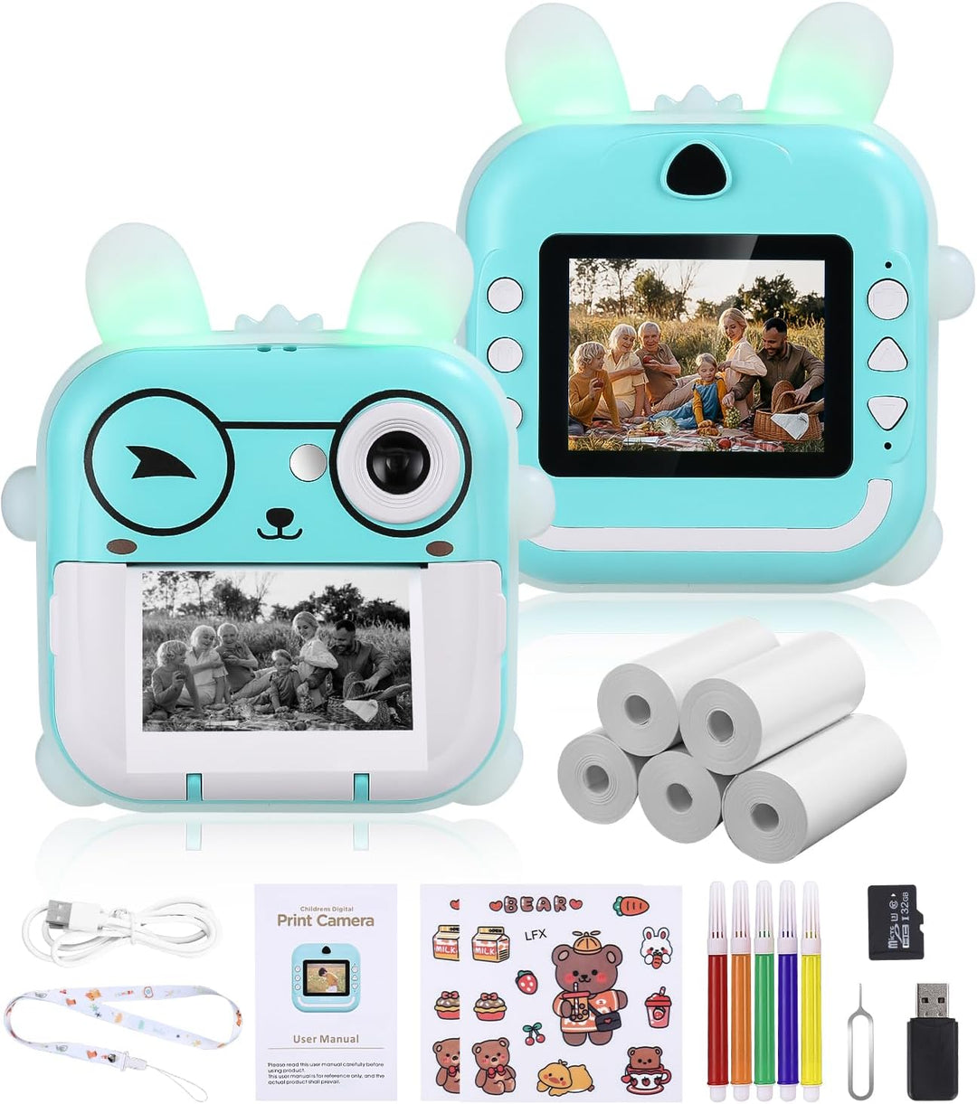 Sofortbildkameras Kinder, DigitalKamera, 2,4-Zoll-Bildschirm Kamera Kinder, HD Fotoapparat Kinder mi