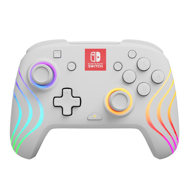 PDP Official Afterglow Wave Wireless Controller Nintendo Switch - White Prismatic White, Prismatic W