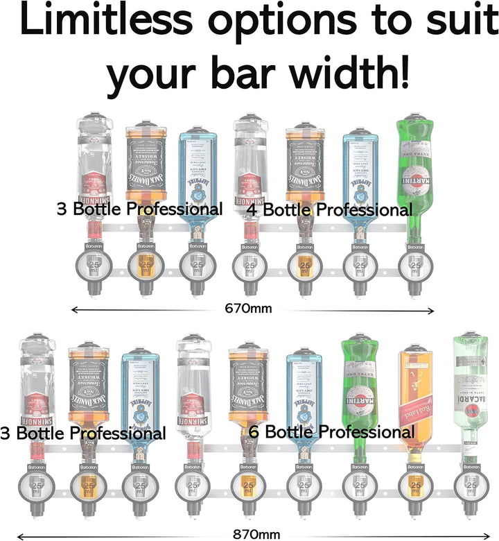 Barbarian Mehrfach-Flaschenhalter, Wandhalter, für 3/4/6 Flaschen, für Hausbar, Schnaps, Wein, Bar-B