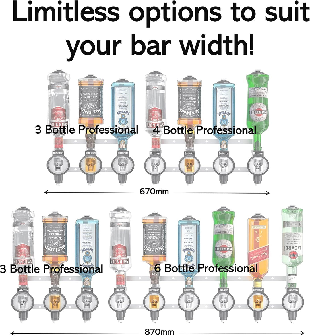 Barbarian Mehrfach-Flaschenhalter, Wandhalter, für 3/4/6 Flaschen, für Hausbar, Schnaps, Wein, Bar-B