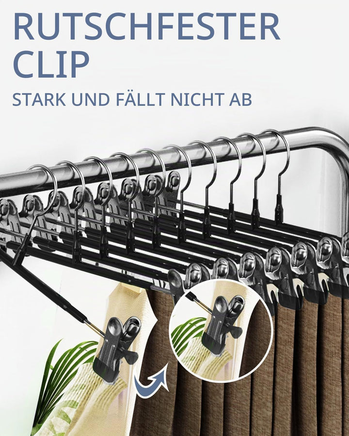 20 Stück Kleiderbügel Klammerbügel, 30cm Hosenbügel aus Metall, Hosen kleiderbügel platzsparend, Kle
