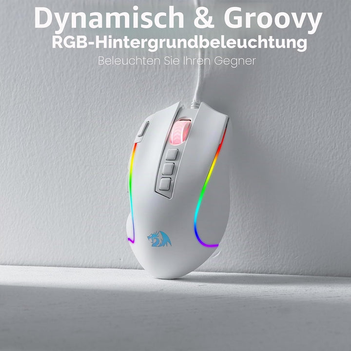 Redragon M612 RGB-Gaming-Maus, 8000 DPI kabelgebundene optische Gamer-Maus mit 11 programmierbaren T