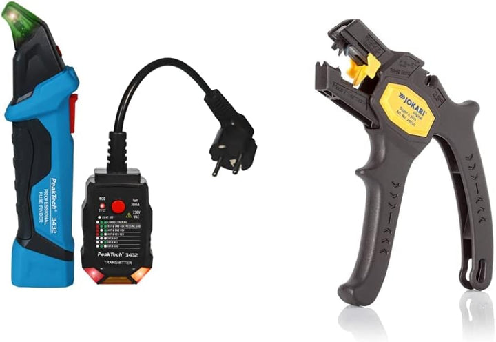 PeakTech 3432 Sicherungsfinder/Stromkreisfinder mit Steckdosentester für 230V Schuko, kontaktlose Su