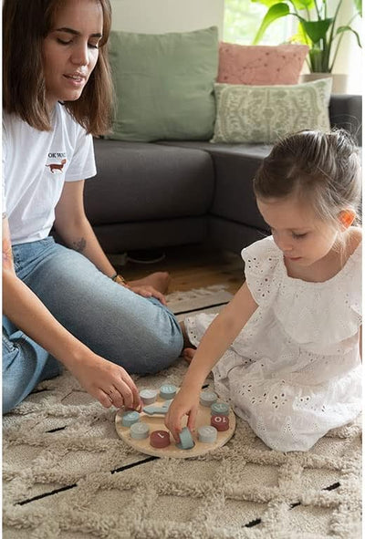 Kindsgut Lernuhr, Lernspielzeug aus Holz für Kinder, Unisex, Zahlen 1-12 und 13-24, spielerisch Lern