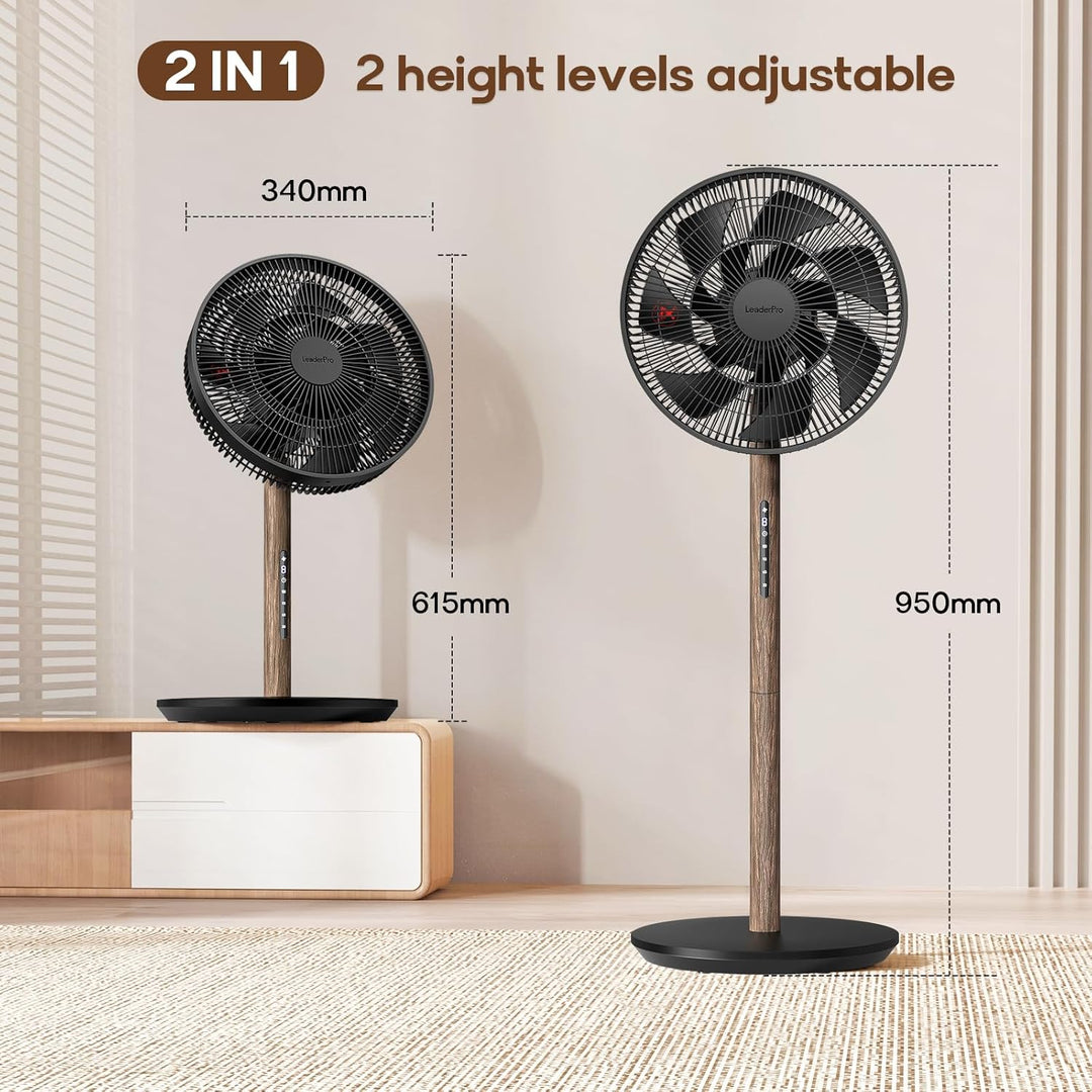 Neu DC Standventilator mit Bildschirm-12.8dB sehr Leise Ventilator mit Fernbedienung, 8 Stufen, Höhe