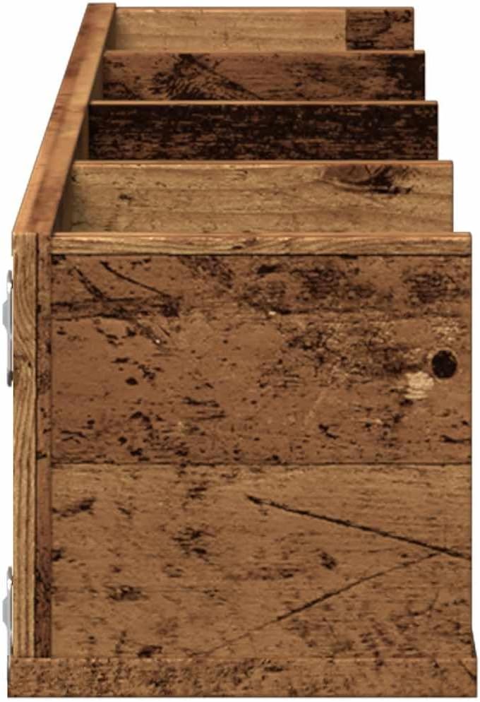 vidaXL CD-Wandregal Altholz-Optik 100x18x18 cm Holzwerkstoff, Altholz