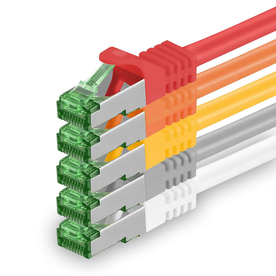 1aTTack.de 1.5 M Cat.7 Netzwerk-Kabel 5 Stück Cat7 Patch-Kabel Lan-Kabel Ethernet RJ45 10 Gbit/s (Al