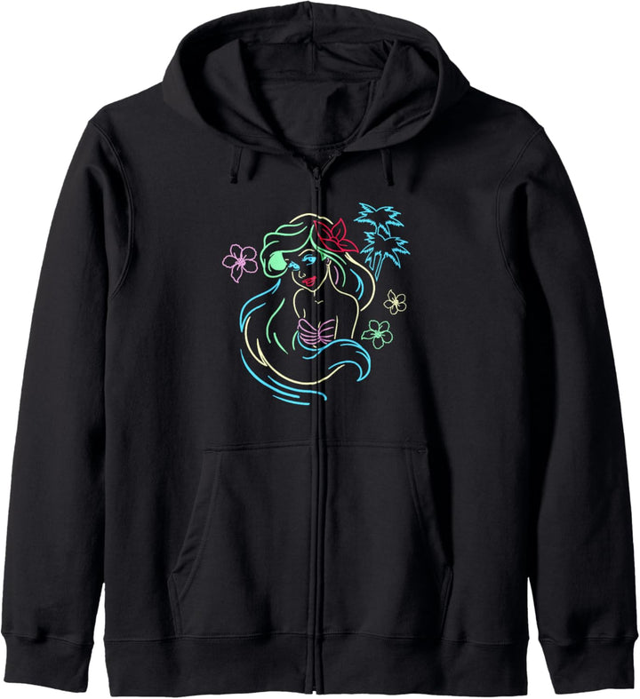 Disney Little Mermaid Ariel Neon Lights Kapuzenjacke
