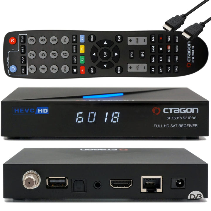 OCTAGON SFX6018 S2+IP WL H.265 HEVC 1x DVB-S2 HD E2 Linux Smart Receiver, Satelliten Receiver mit Au