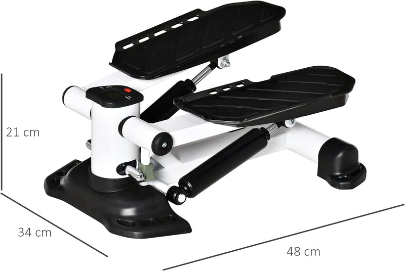 HOMCOM Mini Stepper Minifahrrad Fitness Heimtrainer LCD-Bildschirm mit Zwei grossen Pedalen Metall A