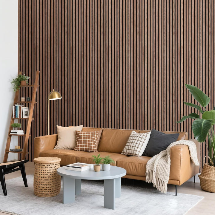 Akustikpaneele Selbstklebend 2er Set 100x52cm, Schalldämmung Echoreduzierung Wandpaneele aus Holzf