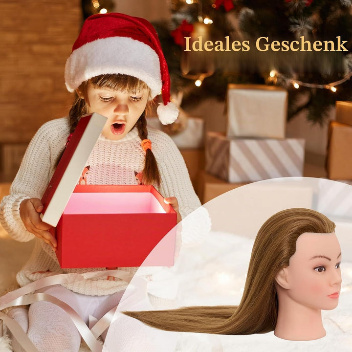 Neverland Beauty Frisierkopf 60% Echthaar 71cm Übungskopf Puppenkopf zum Frisieren Trainingsköpfe fü