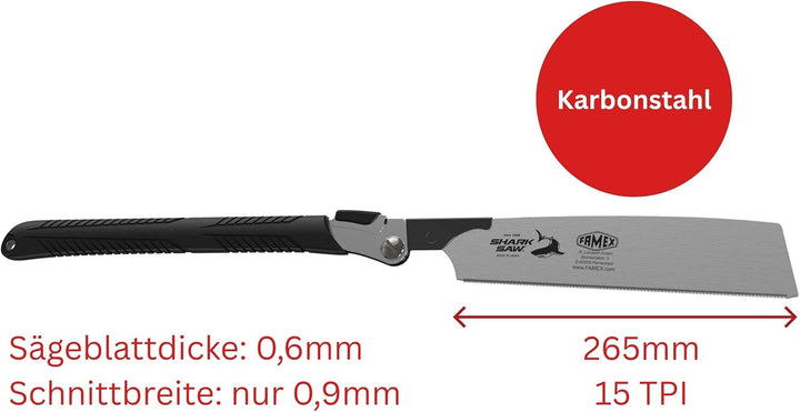 FAMEX 5525 Profi Japansäge Kataba - Original Japanische Zugsäge 265mm - Handsäge Klappsäge Holzsäge