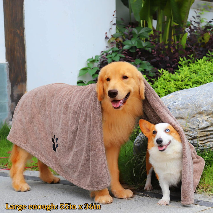 Dogvingpk Extra grosse Hundehandtücher zum Trocknen von Hunden, super saugfähig, weiche Mikrofaser,