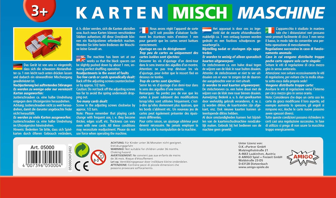 Amigo 5000 - Kartenmischmaschine, ab 3 Jahren, rot Single, Single