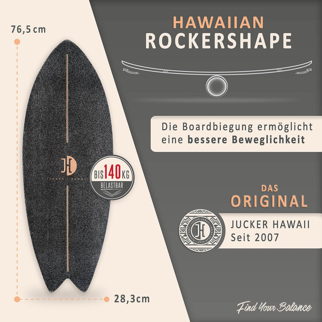 JUCKER HAWAII Surf Balanceboards Ocean Rocker - Indoor und Outdoor Balance Board für Kinder und Erwa