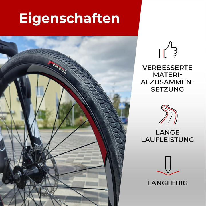 Fincci Reifen 26 x 1.50 Zoll - Slick Fahrradreifen 40-559 für Sport Rennrad Mountain MTB Hybrid Fahr