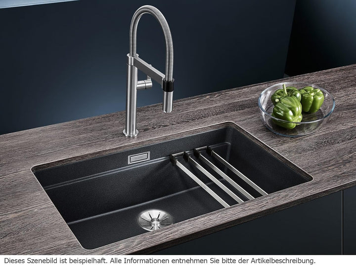 BLANCO ETAGON 700-U | SILGRANIT schwarz | Einbauart: Unterbau | ohne Ablauffernbedienung, mit Zubehö