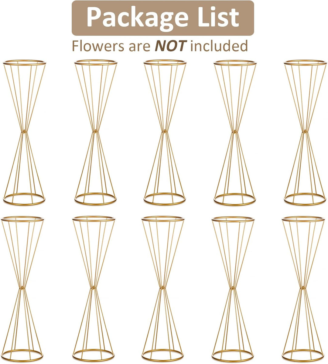 Sziqiqi Blumenständer Gold für Hochzeit: 68cm Hohe Trompete Vase für Tische Hochzeitsempfang Set of