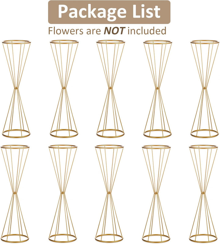 Sziqiqi Blumenständer Gold für Hochzeit: 68cm Hohe Trompete Vase für Tische Hochzeitsempfang Set of