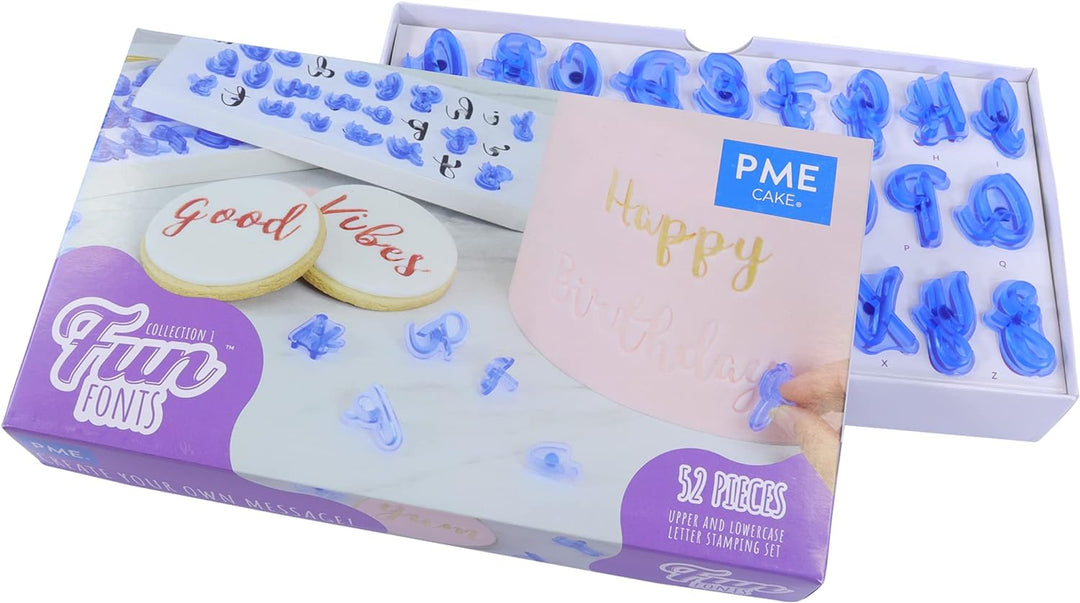 PME FF52 Fun Fonts-Alphabet-Stempel, 52, Gross-und Kleinbuchstaben, Kollektion 1, Plastic Kollektion