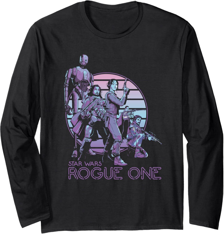 Star Wars Rogue One Neon Sign Rebel Group Langarmshirt