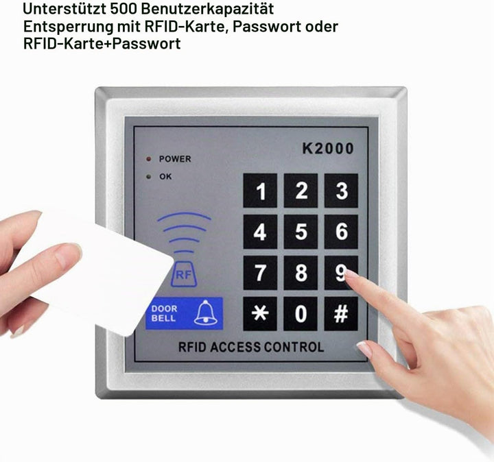 YAVIS Full Set RFID Türzugangskontrolle, System + elektrische Bolzenverriegelung + 110-240 V AC 12 V