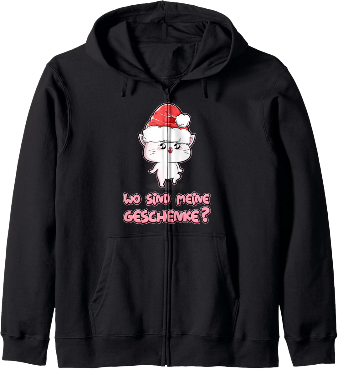 Christmas Katze Lustiges Katzen Xmas süsse Katze Weihnachten Kapuzenjacke