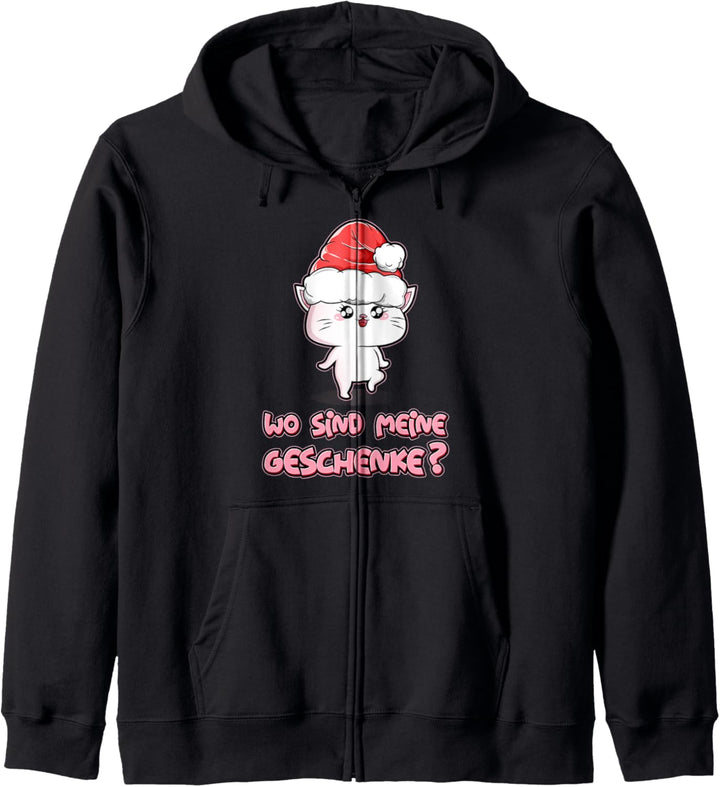 Christmas Katze Lustiges Katzen Xmas süsse Katze Weihnachten Kapuzenjacke