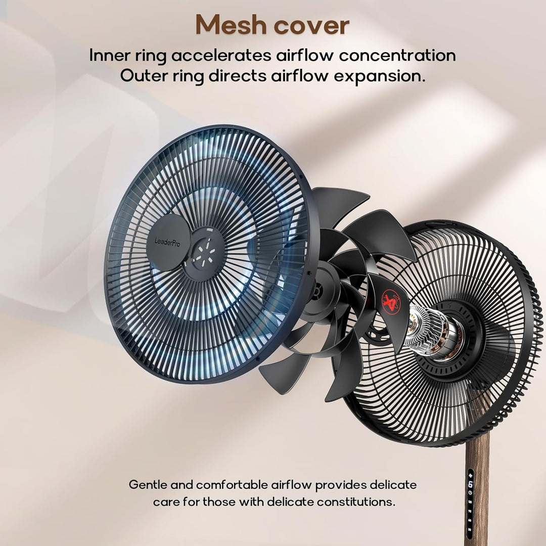Neu DC Standventilator mit Bildschirm-12.8dB sehr Leise Ventilator mit Fernbedienung, 8 Stufen, Höhe