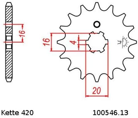 Kettensatz geeignet für Kawasaki KX 60 B 83-03 Kette RK 420 SB 104 offen 13/44