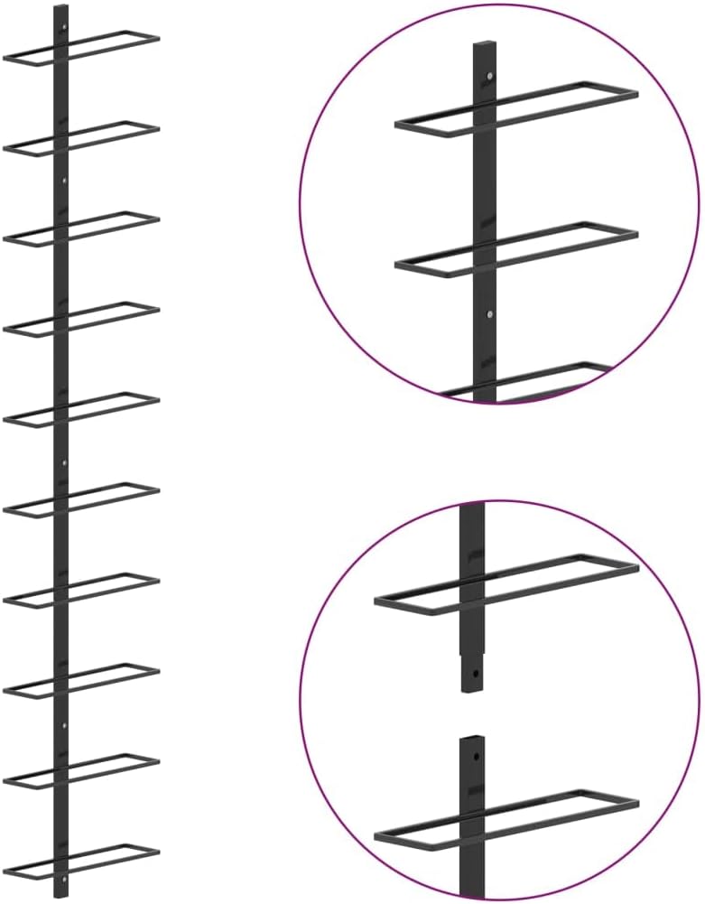 vidaXL Wand Weinregal für 10 Flaschen Flaschenregal Flaschenhalter Wandregal Hängeregal Flaschenstän