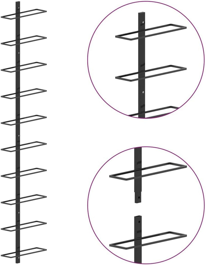 vidaXL Wand Weinregal für 10 Flaschen Flaschenregal Flaschenhalter Wandregal Hängeregal Flaschenstän