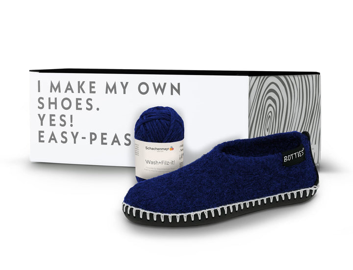Botties X Schachenmayr Winter Kit Wash+Filz It! indigo/weiss Strick-Kit 42-43 Indigo/Weiss, 42-43 In