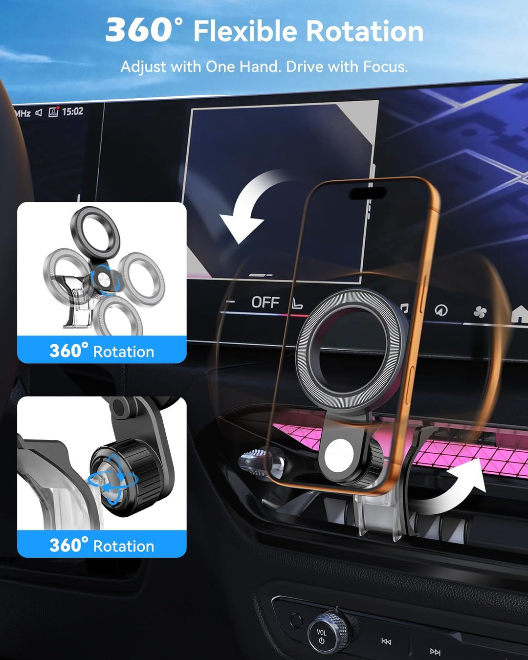 CloudValley Auto Telefonhalter für Lüftung, kompatibel mit 2020-2025 BMW 3er G20, 2022 X3 G01, 2019-