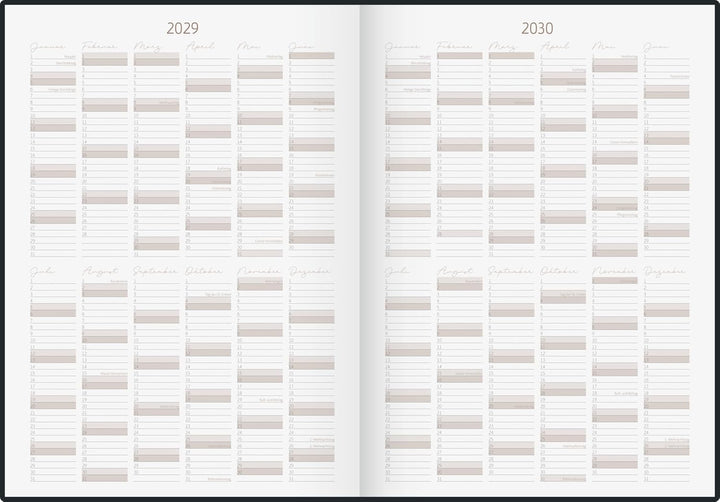 rido/idé 10-Jahres-Kalender Premium 2025-2034 „10 Years of Moments“ | A4, Kunstleder